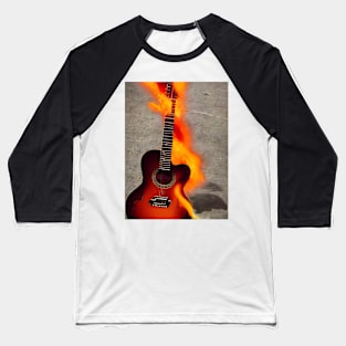 Guitar on Fire Baseball T-Shirt